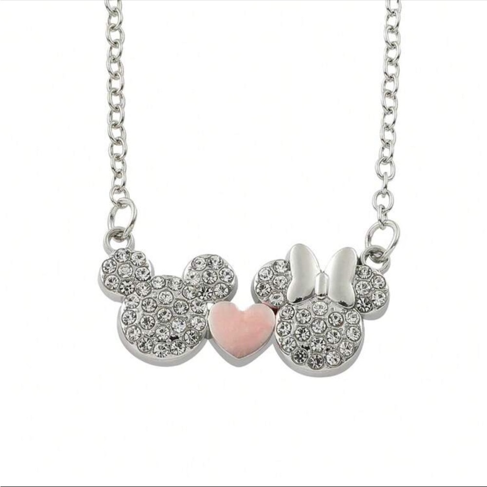 Disney Minnie and Mickey Mouse Cubic Zirconia Necklace